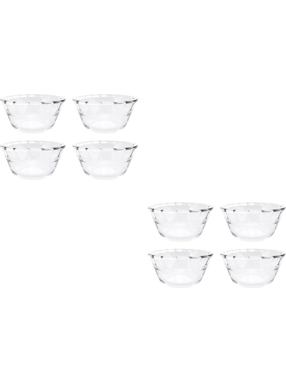 Set of 4 Glass Custard Bowls - 6oz Oven Safe, Durable, Made in USA
